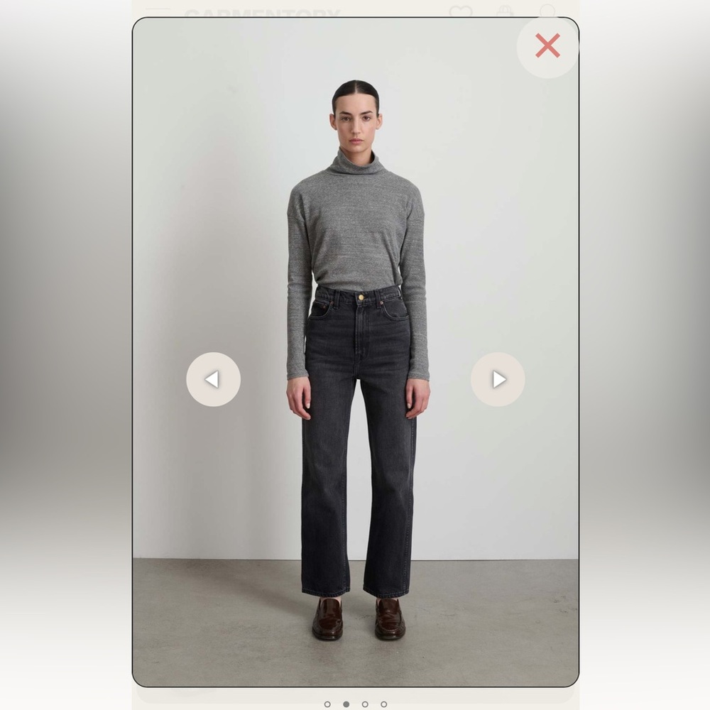 B-sides plain high straight jean in still black